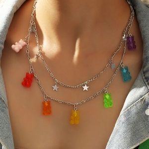 Colorful bear necklace
